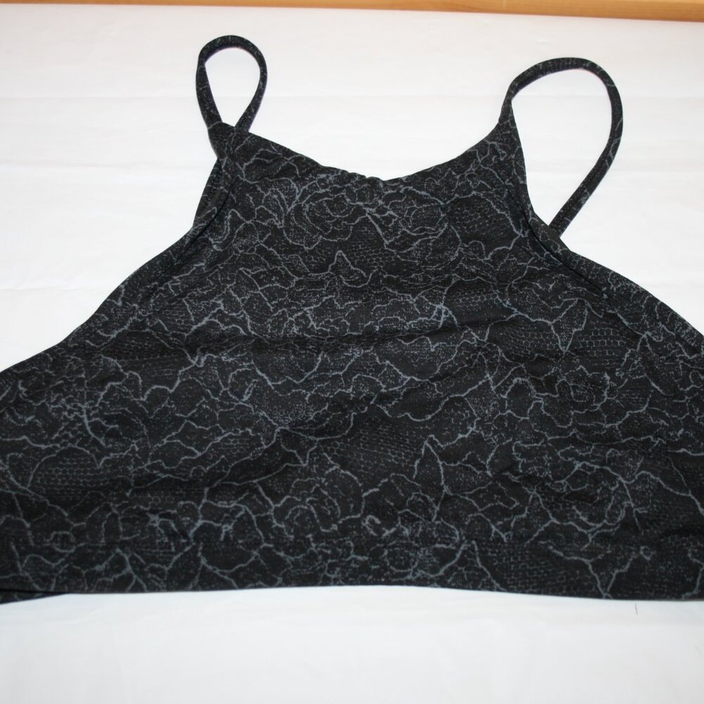 Lululemon Twist & Reach Bra Women's Lacescape Light Cast Black Sz 10